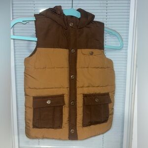 Tommy Bahama Brown Two-Tone Hooded Puffer Vest